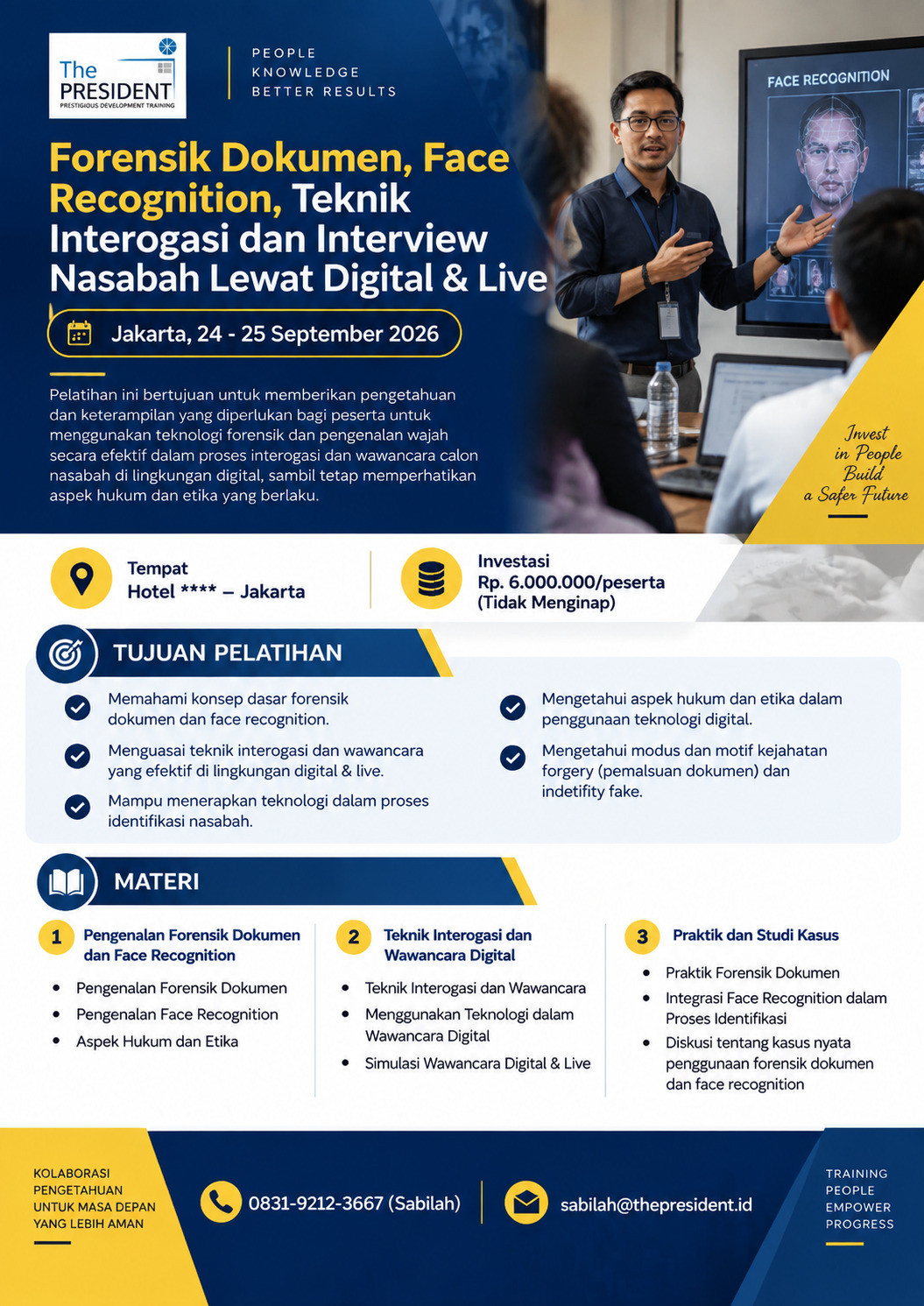 Forensik Dokumen, Face Recognition, Teknik Interogasi dan Interview Nasabah Lewat Digital & Live